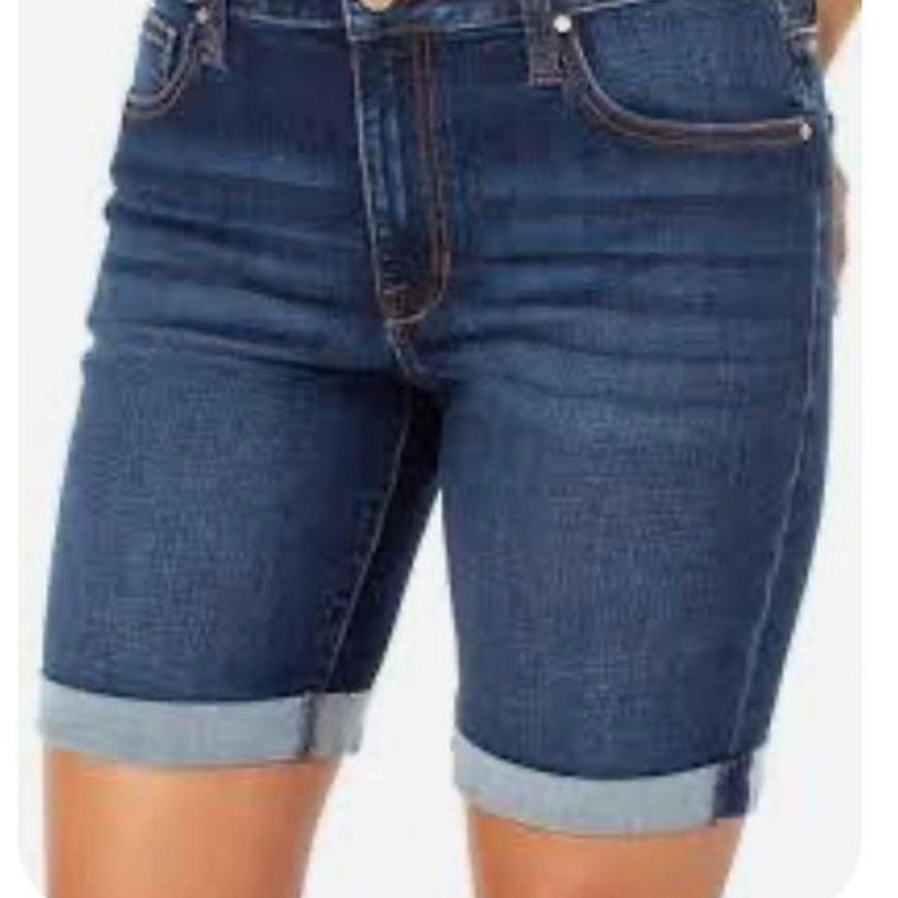 Faded Glory Dark Blue Denim Roll-Cuff Shorts